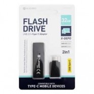 Флаш памет USB2.0 32GB+Type C adapter ч