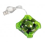 USB 2.0 хъб 4 порта Star зелен