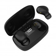 Bluetooth слушалки PM1020+зарядно, черни