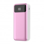 power bank 10000mAh LCD розов+microUSB
